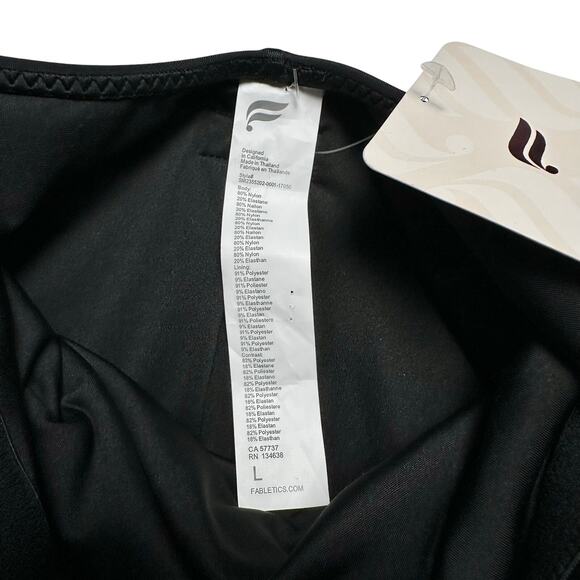 Fabletics | Women | Scoop Tie Back Shaping Black One Piece Swimsuit | Sz Large - Picture 6 of 15